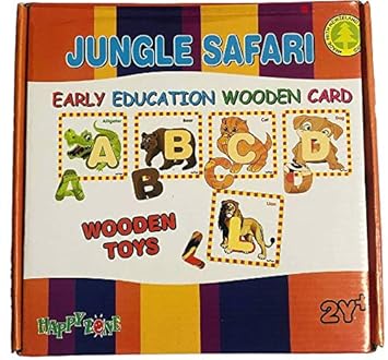 Navrachnaa Jungle Safari - Learn Alphabets and Animals Using Wooden Flash Cards