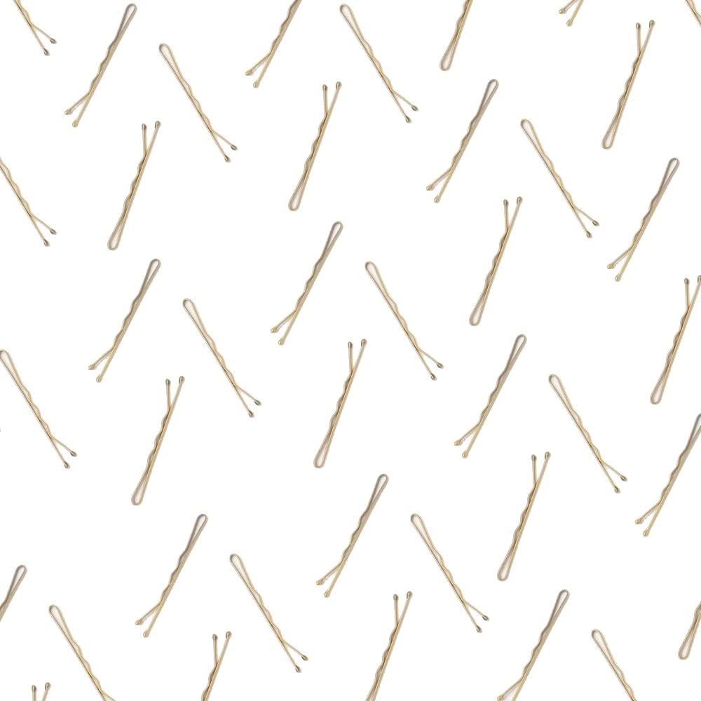 Topkids Accessories Bobby Pins & Kirby Grips - Small Hair Clips for Women & Girls; Styling Accessories for Buns (45mm, Blonde Gold Enamel, 72pc)
