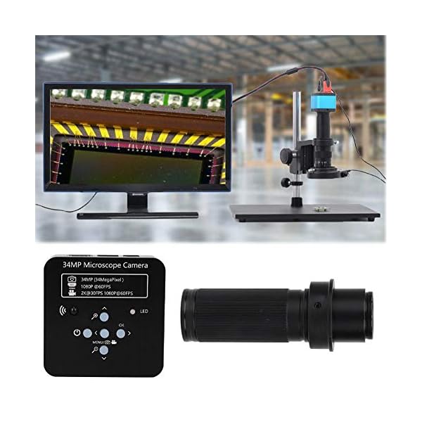Mikroskop Kamera,34mp 120x Linsenelektronenmikroskop HDMI USB Industriemikroskop Kamera Industriekamera 34 Megapixel… – Bild 3