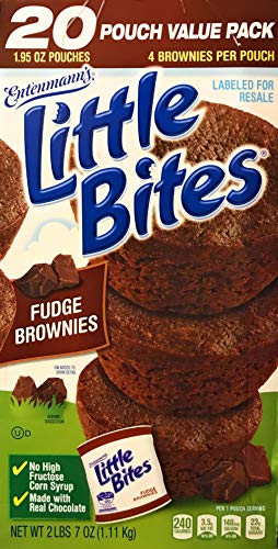 Entenmann's | Little Bites | Fudge Brownies | 20 Pouches 80 Muffins | 4 Muffins in each Pouch | Delicious | Yummy | Tasty | Net WT 2 LB 7 oz (1.11 Kg) | 1 Box | - Thumbnail 2