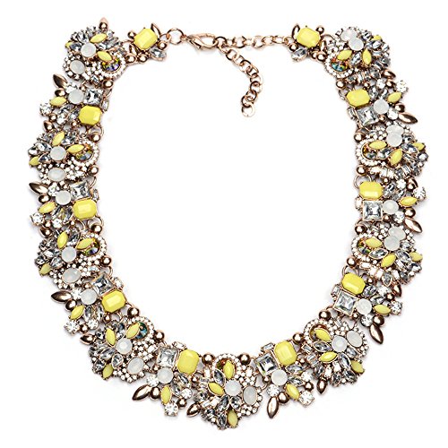 Flower Statement Necklace Choker Necklace Fashion Necklace Collar Necklaces for Women (Yellow) Flower Statement Necklace Choker Necklace Fashion Necklace Collar Necklaces for Women (Yellow)