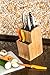 Universal Knife Block Stand Holder - Without Knives, 2 Tier Slotless Storage Kitchen Bamboo Countertop Organizer fit Large & Small Cutlery & Accessories - Easy Clean Dishwasher Safe Removable Bristles
