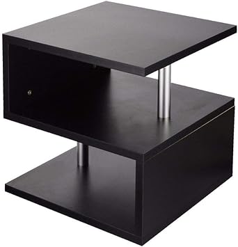 Yulie Couchtisch Fur Wohnzimmer Mit Ablage Rechteckig Schwarz Weiss Amazon De Kuche Haushalt