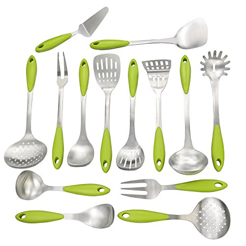 Morcte 14-Piece Kitchen Tool Set, Stainless Steel Cooking Utensils Set