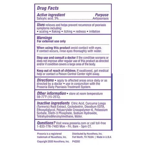 Psoriasis Treatment Gel 2oz Relief for Scaling, Flaking, Itching, Redness & Irritation - Non-Greasy, Fast-Drying Soothing Formula with Salicylic Acid, Steroid-Free -for Scalp, Face & Body