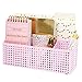 Blu Monaco Pink Desk Mail Organizer - 3 Compartment Cubicle Desktop Caddy - Pink Metal