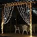 LIGHTESS Curtain Icicle Lights Remote Control 300 LED 8 Modes Outdoor/Indoor String Fairy Light for Home Wedding Birthday Party Holiday Decoration (Warm White)