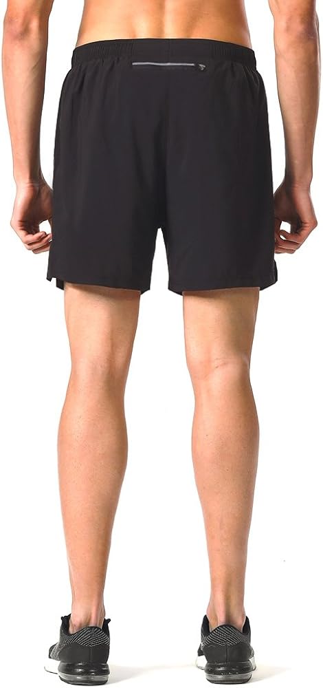 Naviskin Men's 5" Quick Dry Running Shorts Workout Athletic Outdoor Shorts Zip Pocket : Clothing