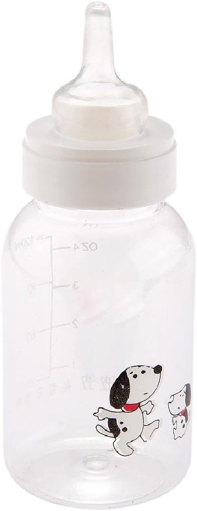 Milchf¨¹tterung Flasche + Nippel + B¨¹rsten Kit f¨¹r Haustier Welpen 120ml Set Kunststoff Hunde Kitten