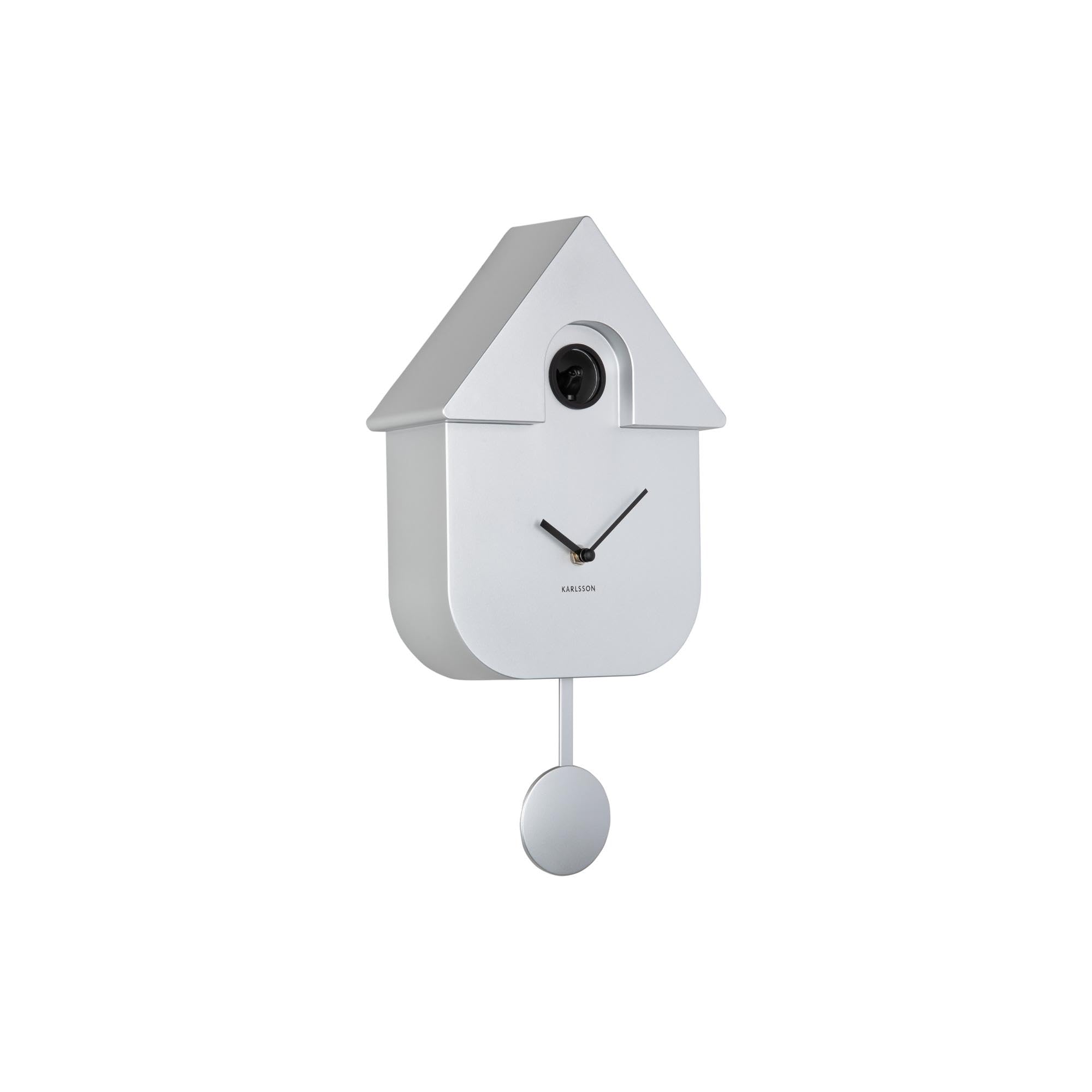 Karlsson Modern Cuckoo Wall Clock 'Metallic Silver' - KA5867SI