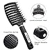 FIXBODY Boar Bristle Hair Brush - Curved & Vented & Oversize Design Detangling Hair Brush for Women Long, Thick, Curly and Tangled Hair Blow Drying Brush (Black)