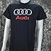 Audi Chrome Photographic Logo on a Black T Shirt Medium