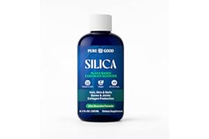 PUREGOOD Liquid Silica Supplement 8oz, Vegan Collagen Booster Silica, Collagen Booster for Hair, Skin, Nails, Quality Formula Silica Mineral Supplements Made in The USA with Globally Sourced Ingredients