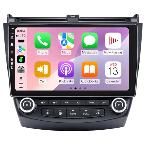 Car Radio for Honda Accord 7th 2003-2007 with Wireless CarPlay Android Auto | 10.2-inch IPS HD Touchscreen, 2+64G Storage, 5G-WiFi6 Airplay FM SWC, 1080P Backup Camera at Amazon
