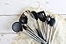 8 Piece Kitchen Utensil Set - Stainless Steel and Black Silicone - Modern Nonstick Utensils Cooking Tools Including Serving Tongs, Spoon, Spatula Tools, Pasta Server, Ladle, Strainer,