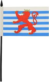 AZ FLAG Luxembourg Table Flag 4x6 in Red Lions 10 inch Pole Black Base view 2