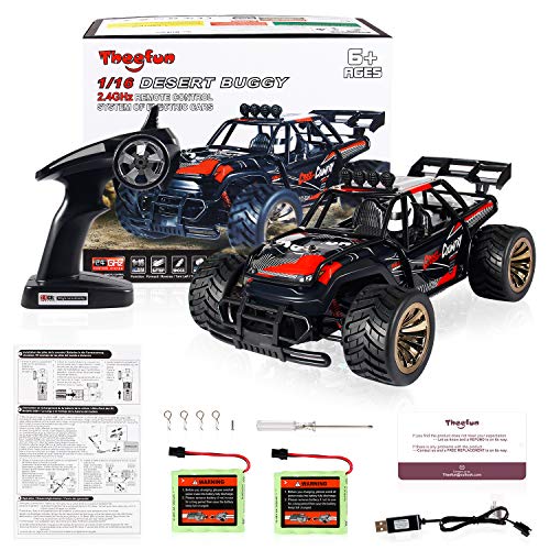 Theefun 1: 16 Electric RC Car Off Road Vehicle 2.4Ghz Radio Remote Control Car 2W 10Mph High Speed Racing Monster Truck 2 Rechargeable Battery - Thumbnail 6