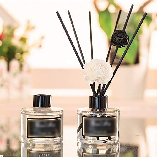 2 Pcs 50ml 1.7oz Empty Round Glass Diffuser Bottles with Black Caps Diffuser Jars Essential Oil Fragrance Containers Holders - Image 3