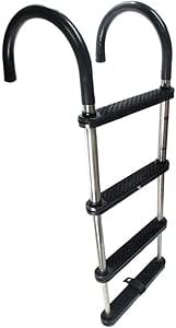 Folding Marine Ladder Pactrade Marine Pontoon Boat Folding Ladder - 5 Step Aluminum With 300lb Capacity Boat Boarding Ladder - Foto 8
