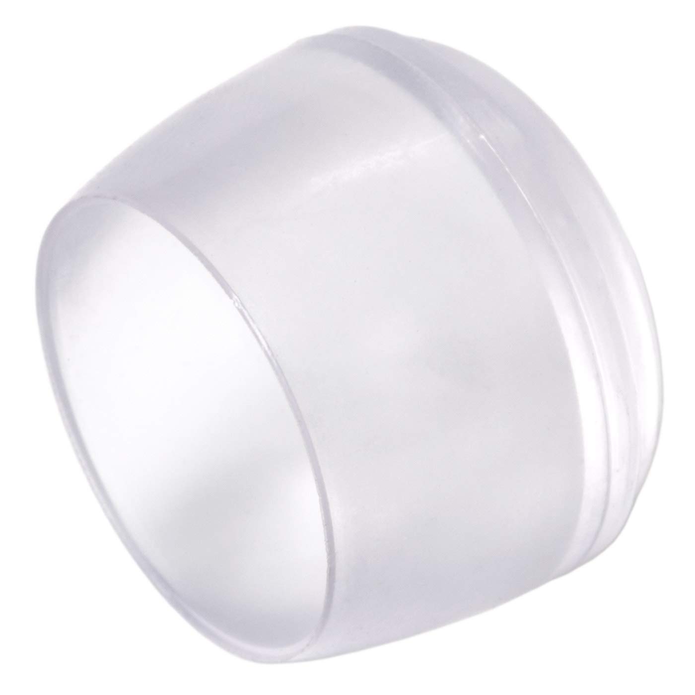 Adsamm® / 32 x Leg tips | Ø 0,87'' (Ø 22 mm) | transparent | round | Premium quality outer caps for tubular steel chairs by Adsamm®