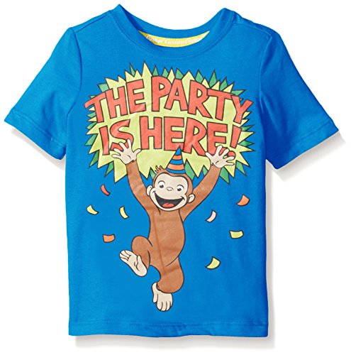 Curious George Little Boys' Toddler Short Sleeve Graphic T-Shirt, Royal, 2T