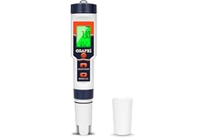 Pool Salt Tester pH Meter ORAPXI Salinity Meter and pH Tester PPM EC Meter with LCD Screen 5 in 1- Salt pH TDS EC Meter for Saltwater Pool, Hot Tubs, Spas, Aquarium, Hydroponics System, Home Brew