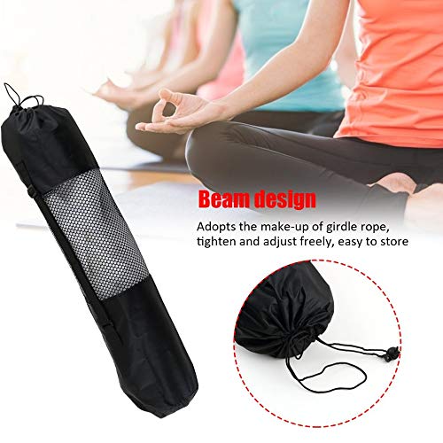 Triamisu-Portable-Yoga-Pilates-Mat-Nylon-bag-Carrier-Mesh-Center-Adjustable-Strap-Carry-Storage-Rolling-Type-Vaccum-Compressed-Bags-Black
