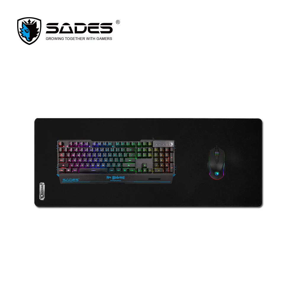 SADES Gaming & Office Desk Pad, 30.71 x 11.81 inches SKADI Large Size Cloth Well-in-Control Gaming Mouse Pad with Anti-Fraying Stitched Frame & Rubber Base, Dual Use Desk Writing Mat at Home