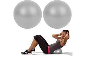 2 Pack Exercise Balls, 9.8 Inch Mini Pilates Yoga Balls, Anti-Burst Small Fitness Balls for Pilates, Yoga, Core Training and 