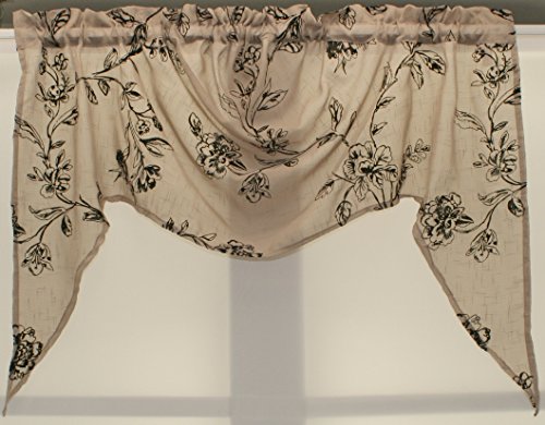 The Curtain Shop Fenwick Flocked Semi-Sheer Swagger 52Wx30L