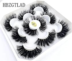 HBZGTLAD 5 Pairs 25mm 3D Mink False Eyelashes with