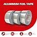 XFasten Aluminum Foil Tape for Ductwork 2 Inches x 165 Feet (3-Pack, 495 Feet) 3.6mil Aluminum Tape for Ductwork Heavy Duty Dryer Vent Tape Foil and Seal HVAC Tape for Ducts, High Temp HVAC Duct Tape