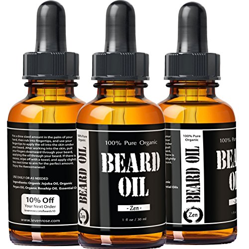 Zen-Juniper-Sage-Beard-Oil-1-RATED-Leven-Rose-Leave-in-Conditioner-Best-Scented-Beard-Oil-100-Pure-Organic-Natural-for-Groomed-Beard-Growth-Mustache-Skin-for-Men-1-oz-Zen-Juniper-Sage-Scent