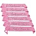 Bride to be sash 1pc | Bridesmaid Sash 4 pc | Maid of honor 1 pc sash set (Pink) | Bonus White Double Ribbon Edge Center Cascade Bridal Wedding Veil with Comb | Bachelorette Party Supplies
