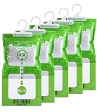 Eanjia 5 Pack Kitchen Bathroom Wardrobe Hanging Hygroscopic Anti-Mold Deodorizing Moistureproof Desiccant Bag, Dehumidification Process Could be Witness