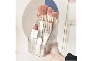 Large Capacity Acrylic Transparent Stripes Desktop Storage Box 3 Grids Multi-functional Jewelry Cosmetic Tools Storage Box,14