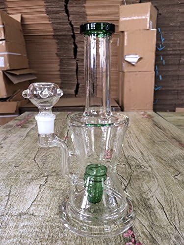 Glass Thick tree Handmade 9.6in (Green)