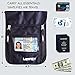 Neck Wallet Travel Pouch RFID Blocking, Money Credit Card Passport Holder with Neck Strap, Anti-Theft Security Traveling Pouch for Women, Men, Kids, Waterproof (Black)