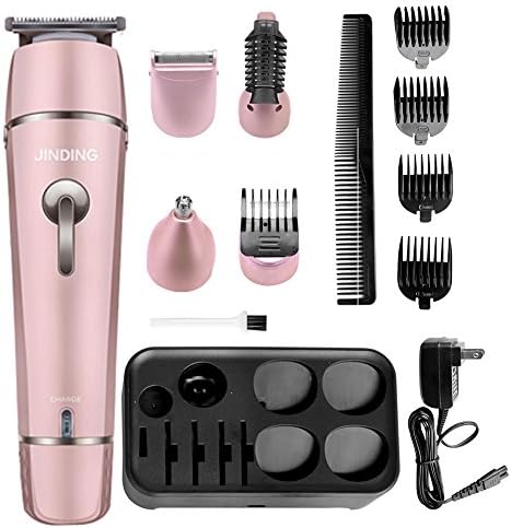 5 in 1 Electric Trimmer Kit, Aooher Professional Cordless Rechargeable Hair Clipper Shaver Nose Trimmer Grooming Kit with Stand for Men Women Kids