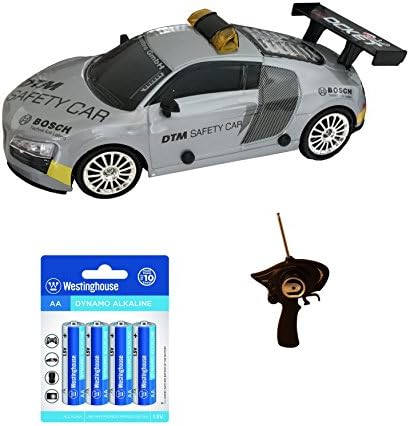 Best Quality Audi Inspired RC Control Sports Race Drift Car (Silver) w/ 2 Extra Tires and 8 AA Alkaline Batteries Birthday, Christmas Gift Ideas for Kids Age 3 and Up