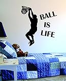 Ball Is Life Version 2 Basketball Court Wall Decal Vinyl Art Sticker Sport Boy Girl Teen Baby NBA