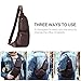 Leathario Men's Leather Retro Chest Sling bag Crossbody Shoulder Bag Multipurpose Backpack Deep Brown