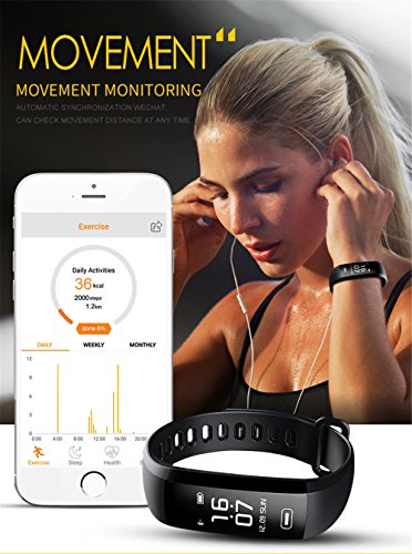 Smart Watch, Fitness Tracker, READ R5.MAX Heart Rate Monitor Blood Pressure Bracelet Pedometer Activity Tracker Sleep Monitoring Call SMS SNS Remind Watch for Android IOS (grey)