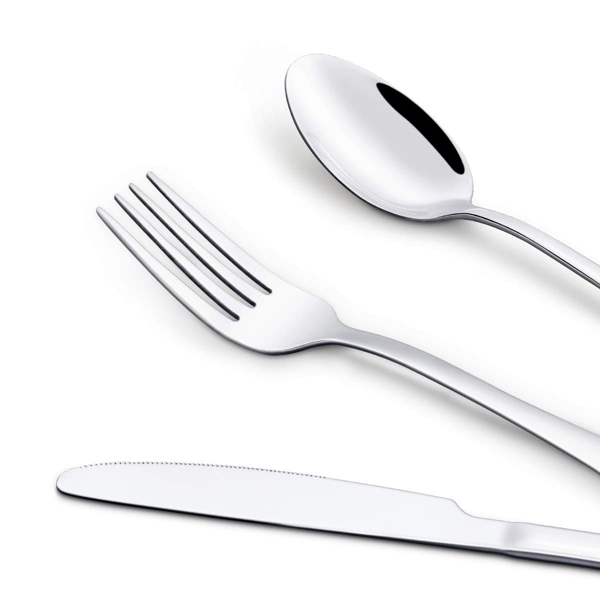 Hippih Food Grade Stainless Steel Flatware 20 Piece Anti-Scald Metal Cutlery Set