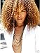 ATOZWIG Synthetic Short Afro Kinky Curly Wig Glueless Brown Blonde Colour Synthetic Hair With Bangs Baby Hair