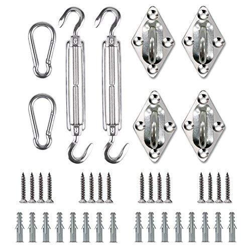 Artpuch Sun Shade Sail Hardware Kit 6 Inch for Rectangle Square Shade