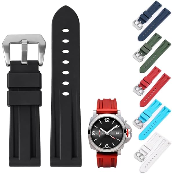 24mm HQ Schwarz Gummi Taucher Armbanduhr Band Für Panerai Pam