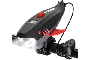FUNWICT Bike Horn for Kids with Light 2-in-1, Electric Bicycle Horn & IPX5 Waterproof 400 Lumen Rechargeable Bike Headlight, Loud Bike Horn for Boys Girls Fits Most Bicycles Scooter