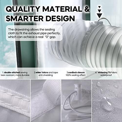 LOVIGA Portable Air Conditioner Window Kit, Window Vent Kit Seal Kit for Portable Air Conditioner Dryer, 25x102~162cm Length Adjustable 2022 Upgraded 100% Sealing Waterproof Easy to Install