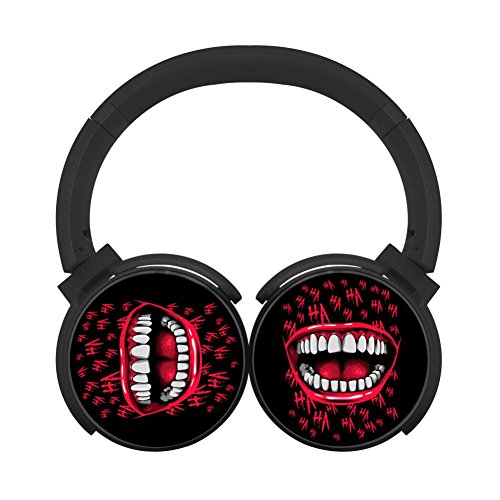 Crazy Laughter Bluetooth Headphones Over Ear Wireless Headset Stereo Hi-Fi Noise Cancelling Earbuds Foldable For Pc/Cell Phones/Tv